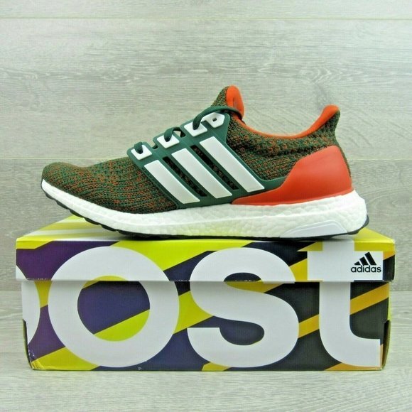 Adidas Ultraboost Miami Hurricanes Men's Gym Running Shoes NEW - Picture 3 of 8